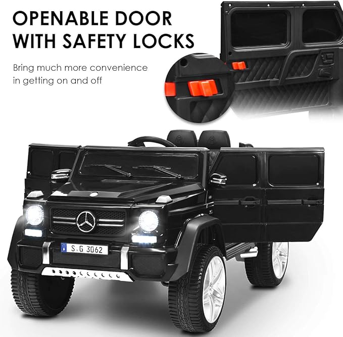 HONEY JOY Ride On Truck, Licensed Mercedes-Benz Maybach G650 Battery Powered Ride On Toys Car w/Remote Control, LED Lights, Music, Slow Start, 12V Electric Cars for Kids, Gift for Boys Girls (Black)