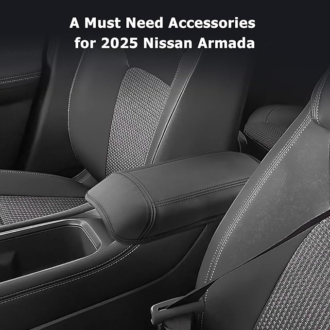 LUWU 2025 Kicks Center Console Cover Compatible with 2025 Nissan Kicks Accessories 2025 Kicks S/SV/SR Armrest Cover Armrest Console Cover (Thin Black)