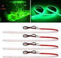 Green Led Strip Lights,24inch 12V Interior Light Strip IP68 Waterproof Cuttable for Car Motorcycles Boat Golf Cart Truck Cargo Home Decoration with Strong Nano Tape(4PCS)