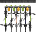 Bike Storage Rack 48Inch for 6 Bikes + 5 Helmets, 500lbs Capacity, Heavy Duty Steel Bicycle Wall Mount Hanger for Garage Storage, Bike Hooks, Bicycle Storage, Bike Wall Mount, Black
