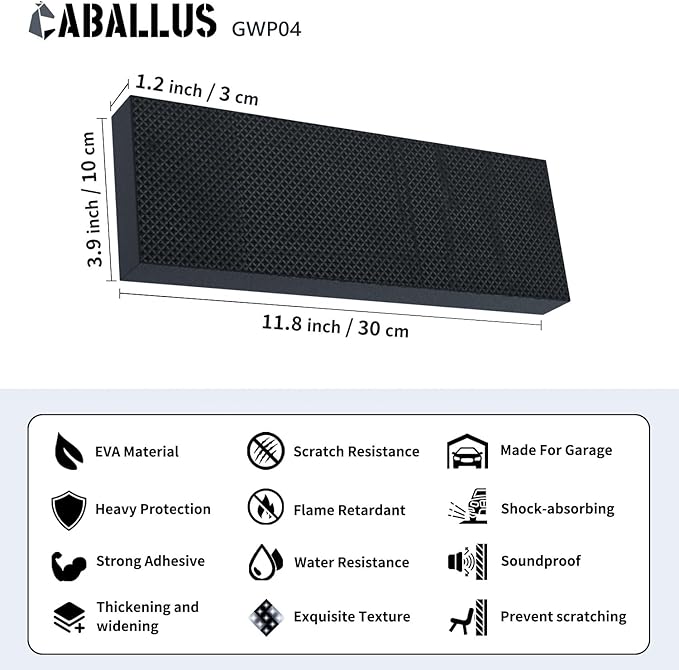 GWP04 Garage Wall Protector Car Door Protectors, Garage Accessories, Parking Stopper for Garage, Tool-Free, Designed in Germany (4-Pack Black)