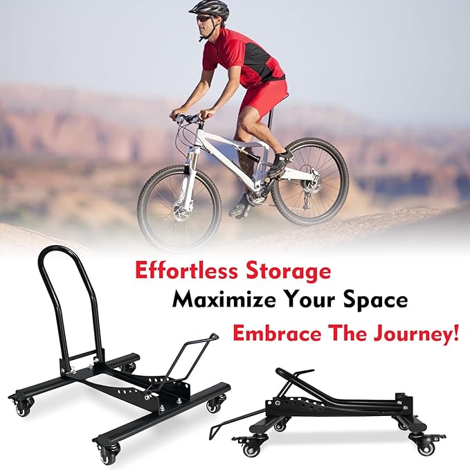 Bike Floor Stand Freestanding Space-Saving Indoor Garage Bike Storage Bicycle Parking Rack Adjustable for 20"-29" Mountain Road Bikes