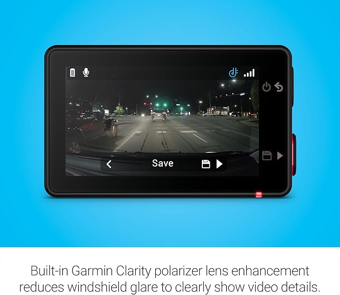 Garmin Dash Cam™ X310, Compact 4k Ultra HD Touchscreen Dash Cam with a 140-degree Field of View, Built in Clarity™ Polarizer, Voice Controlled, GPS, 2.4” Display, Automatic Recording