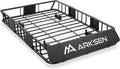 ARKSEN 54 x 34 x 6 Inch Universal Roof Rack with Extension, 150 LBS Heavy Duty Capacity Rooftop Cargo Basket for SUV, Truck, RV, Pickup