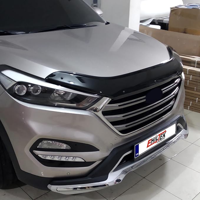 Hood Deflector Guard Fits Hyundai Tucson 2016-2020 | Bug & Bonnet Shields, Protects from Particles & Bug, All Weather - Durable - Easy Assembly Without Drill
