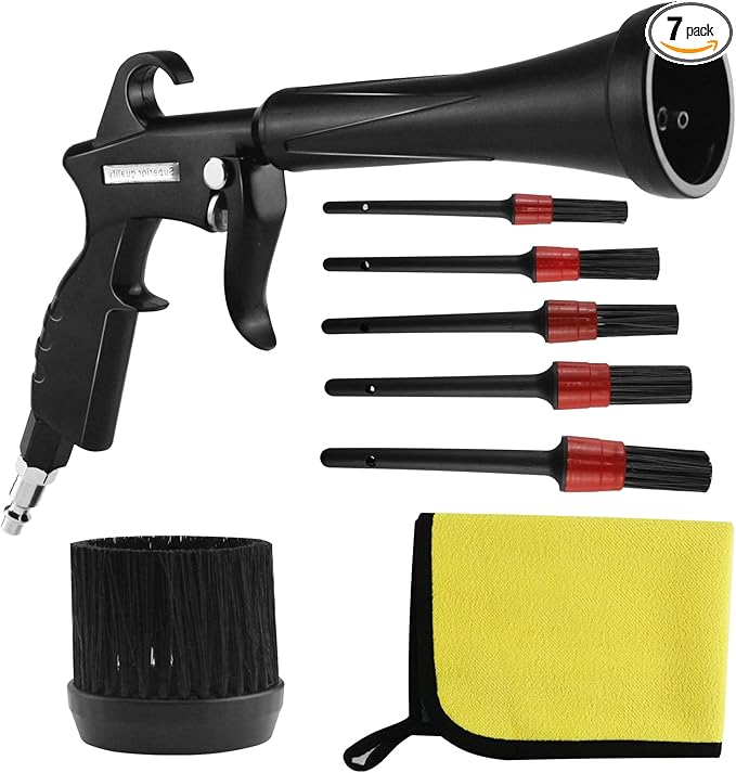 HANDY Tornado Air Cleaning Gun with Rubber Guard and Brass Adjustable Air Flow Nozzle Air Gun for Compressor Pneumatic Tool for Dust Cleaning Car Detailing