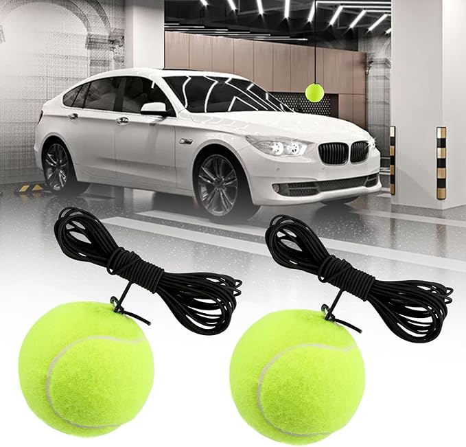 2PCS Tennis Garage Parking Aid with Lanyard,Height Adjustable Parking Stopper for Garage for Guided Parking,Garage Parking Sensor Avoid Crash and Scratch Car Accessories (2PCS)