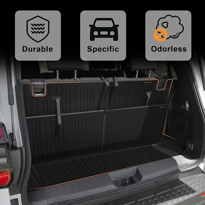 TripleAliners Trunk Mat & Rear Seatback Mat Fit for Toyota 2025 4Runner All Weather TPE Liners Accessories Custom Fit 6th Generation 4Runner TPE Heavy-Duty Covers(Only for 7 Seats)