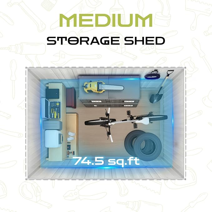 9 x 8.5 Ft Outdoor Storage Shed, Heavy-Duty Metal Shed with Windows & Secure Lockable Doors, Ideal Storage Shed for Outdoor, Patio, Garden, and Backyard, Anthracite