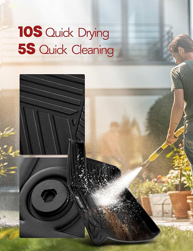 YHTAUTO Floor Mats Compatible with 2018-2024 Chevrolet Traverse 7 Seats with 2nd Row Bucket Seats, TPE All Weather Car Mats Waterproof Anti-Slip Odorless Floor Liner 1st & 2nd & 3rd Row