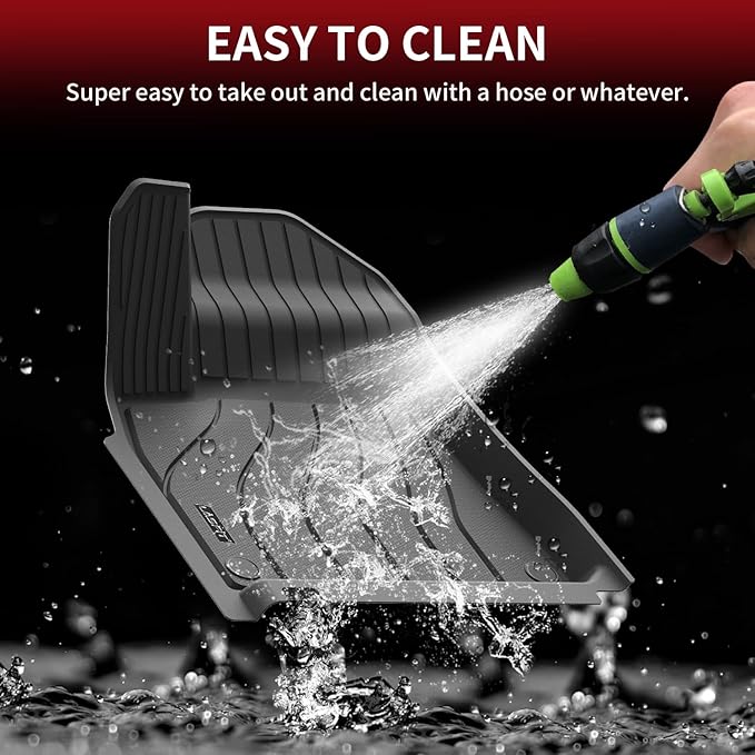 LASFIT Floor Mats for Porsche Cayenne 2019-2025 All Weather Floor Liner TPE Custom Fit 1st & 2nd Row Rubber Car Mats for Porsche Cayenne Automotive Accessories, Black, Easy to Clean
