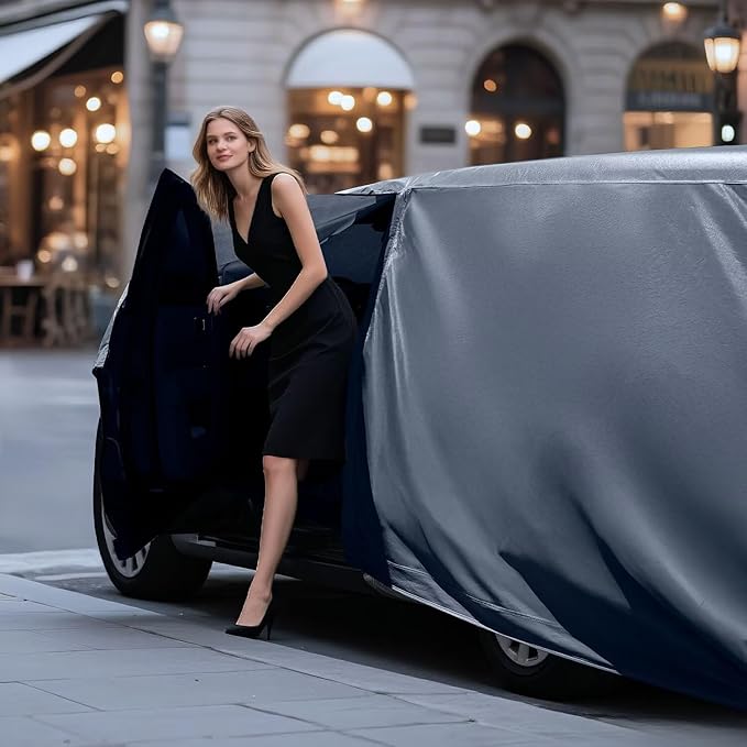 Waterproof Plymouth Fury(1956-1989) Car Cover with Breathable Vents, [2025 Upgrade] Premium Covers with Cotton Liner and Zipper Door, Sun Rain Snow Dust Uv Protection.(Gift with Towel)
