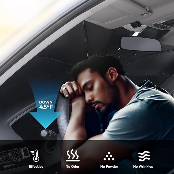 Umbrella Sunshade for Honda Civic 2025 2024 2023 2022 Accessories, Foldable Windshield Cover Sun Shade Umbrella Sun Visor UV Block Windshield, Ice Nano (for for Honda Civic 2022-2025
