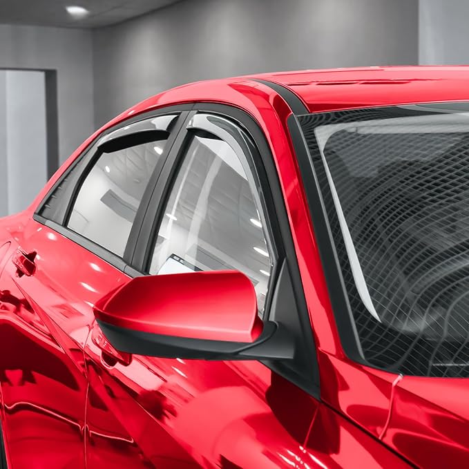 Voron Glass in-Channel Extra Durable Rain Guards for Hyundai Elantra 2021-2025, Window Deflectors, Vent Window Visors, 4 Pieces - 220225
