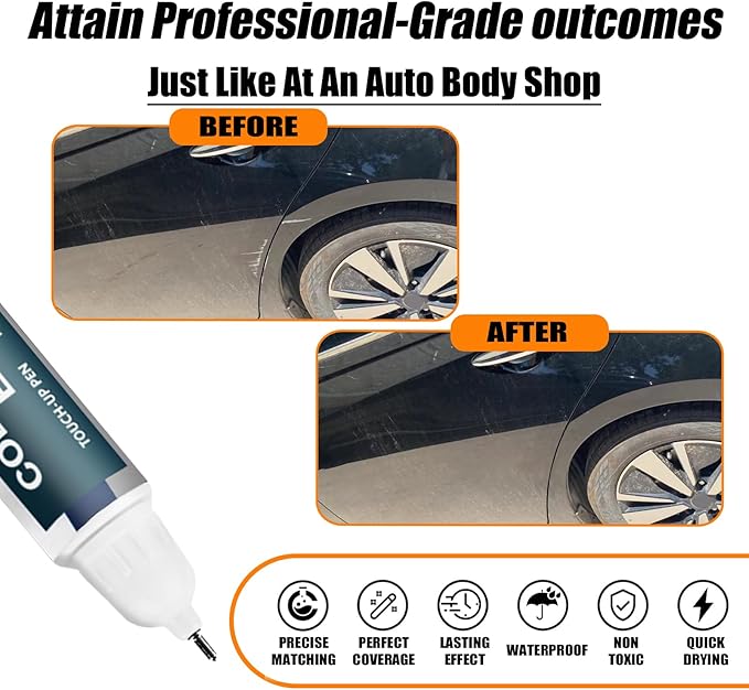KH3 Black Obsidian/Super Black Touch Up Paint for Nissan, Car Paint Pen Scratch Repair Two-In-One Touch Up Paint, Premium Car Scratch Remover for Deep Scratches