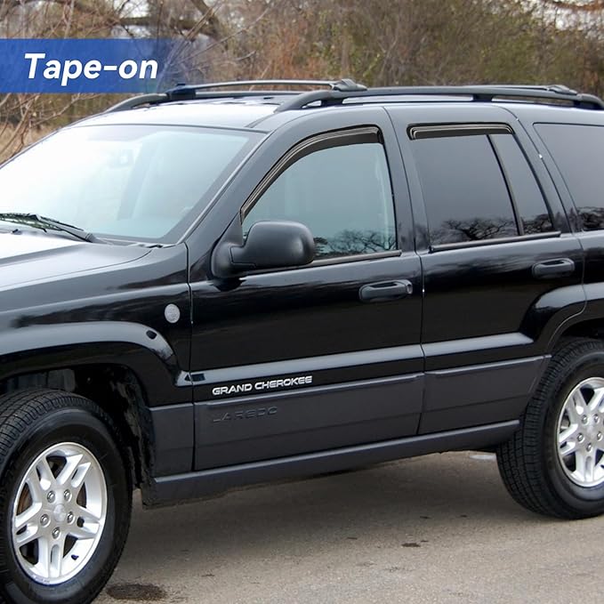 Window Visors Rain Guards Shield for 1999-2004 Jeep Grand Cherokee, Out-Channel Window Vent Wind Deflectors Visors Shades for 2004 Ford Ecosport (Brazil)