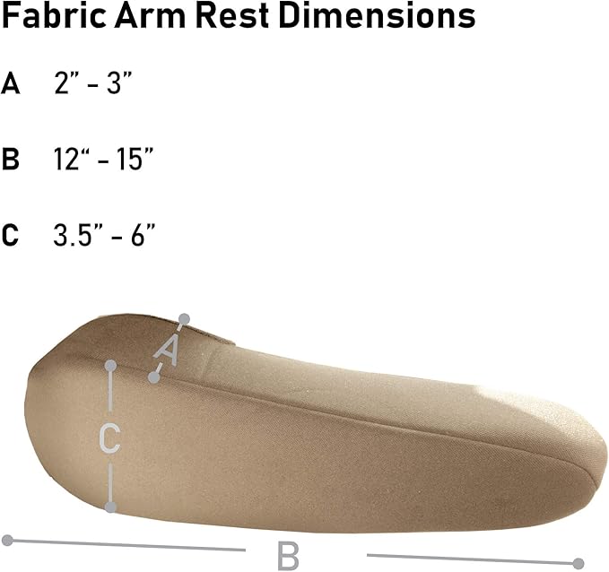 TLH Flat Cloth Fabric Armrest Covers One Pair, Tan Color