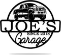 Personalized Metal Name Garage Sign, Custom Plaque Wall Art, Worshop Metal Sign, Housewarming Est Year Man Cave Dad's Gift, Mechanic Workshop American Car Pickup