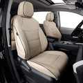 EKR Sienna Seat Covers for 2021 2022 2023 2024 2025 Toyota Sienna LE, XLE,8 Seats,2nd Row 4/2/4 Split,Waterproof Seat Covers Full Set for Trucks,Car Seat Protectors - Three Row,Leather (Beige)
