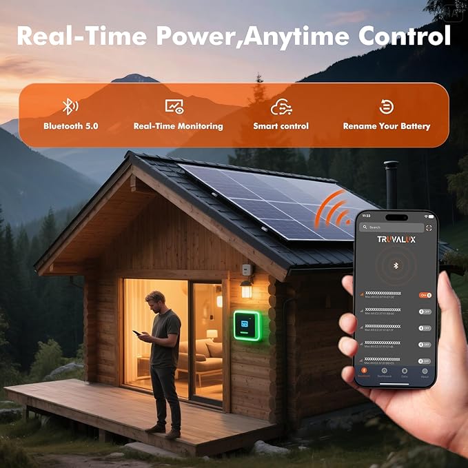 12V 100Ah LiFePO4 Bluetooth Battery Group31,Low Temp Protection, Built-in Smart 100A BMS, 5000+ Cycles, 1.28 kWh Energy, Perfect for Solar, Off-Grid, RV, Trailer, Trolling Motor, Home Backup