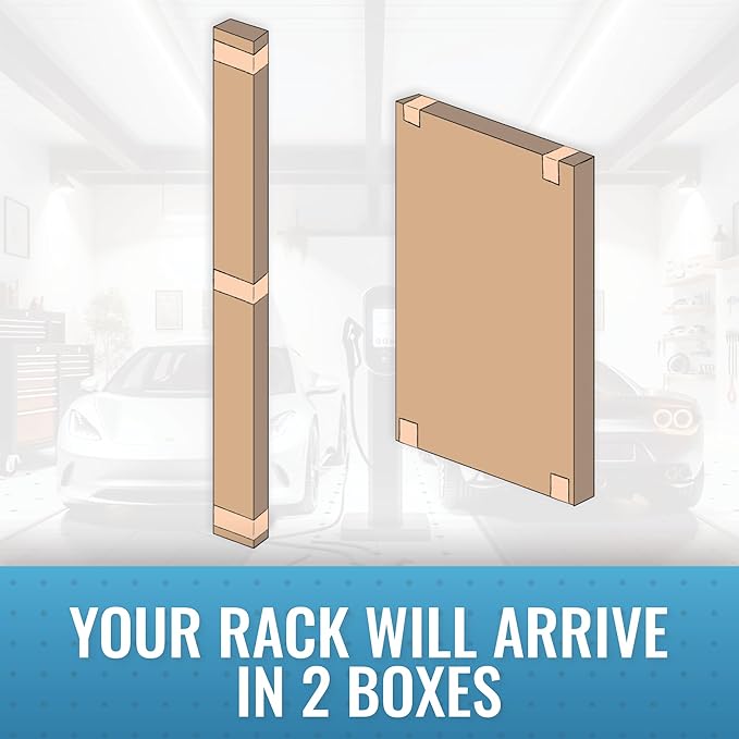 MonsterRax Overhead Garage Storage Rack - 4 x 8 Ceiling Racks for Garage Shelving, Organization, Adjustable Hanging Storage, Grey, 12"- 21" Height Adjustment