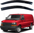 KPY Window Visor Compatible with 1996-2024 Chevrolet Express Van & GMC Savana, 2PC Rain Guard Side Window Vent Deflectors Tape-On