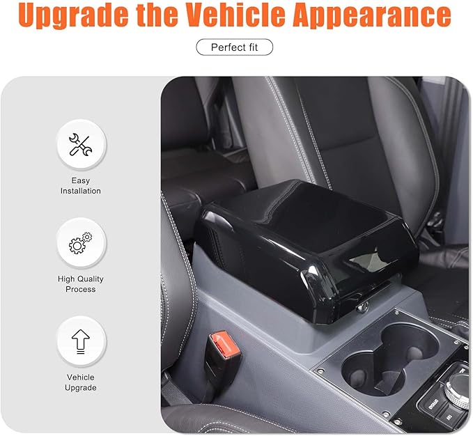 Armrest Box Cover Center Console Pad Compatible with INEOS Grenadier 2020-2025, Auto Armrest Cover, Fashionable and Beautiful, Waterproof Car Center Console Armrest Cover (Glossy Black)