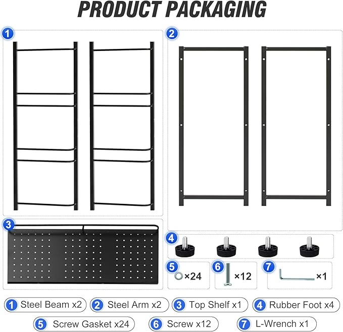 5 Gallon Water Bottle Holder 6-Tray 3/5 Gallon Water Jug Rack with Top Shelf Heavy Duty Jug Stand for Kitchen, Office, Garage Black