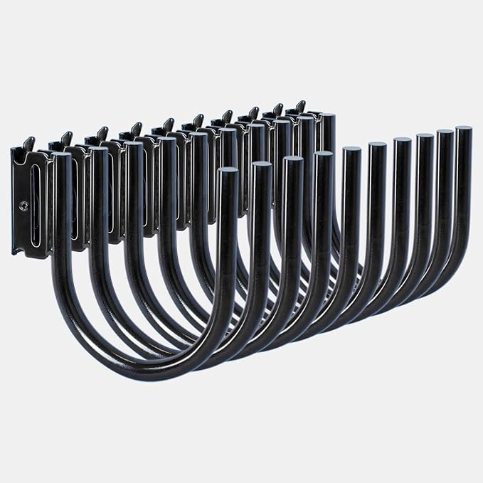 10-Pack 4" E Track J Hooks, Heavy Duty Black Steel Hanger 1,400lbs Break Strength E-Track Tie Down Accessories for Box Truck, Enclosed Trailer, Garage, Vans, Warehouse, Workshop