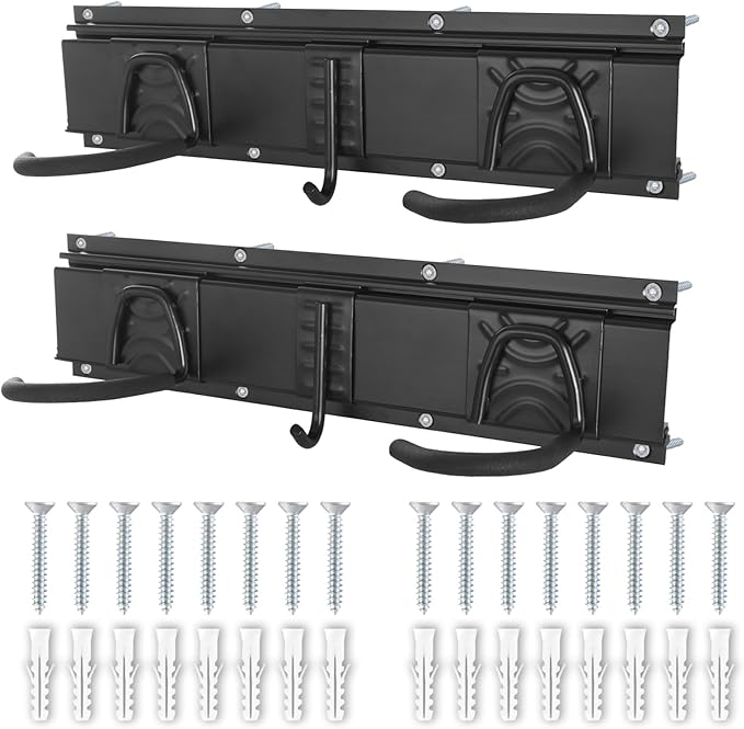 Bike Storage Rack Wall Mount Garage Hanger for 3 Bicycles & 2 Helmets, Adjustable Bike Rack Holds Up to 200Lbs