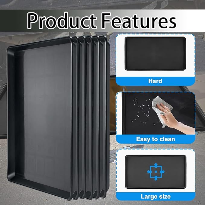 3Pcs Auto Oil Drip Pan Extra Large Oil Drip Pan for Under Car to Keep Garage Floor Show Room Driveway Safe and Clean(35.4 x 24 x 1.6 inch) (3PCS)