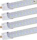 20 Pack, 8 Foot LED Bulbs, 150W 19000lm 6000K, Super Bright, T8 T10 T12 LED Tube Lights, 4 Rows V Shape, FA8 Single Pin LED Lights, Clear Cover, 8 Foot LED Bulbs to Replace Fluorescent Light Bulbs