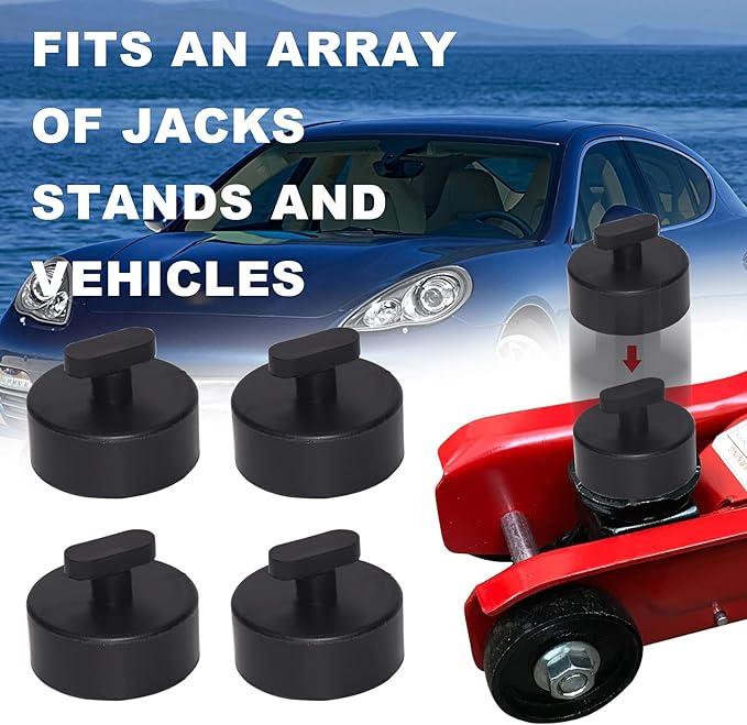 DEDC Jack Pads Compatible with Corvette - 4Pcs, Non-Slip Rubber Pucks Design to Safe Lifting of C5 C6 C7 C8 GS Models, Essential Garage Accessories for Corvette Owners