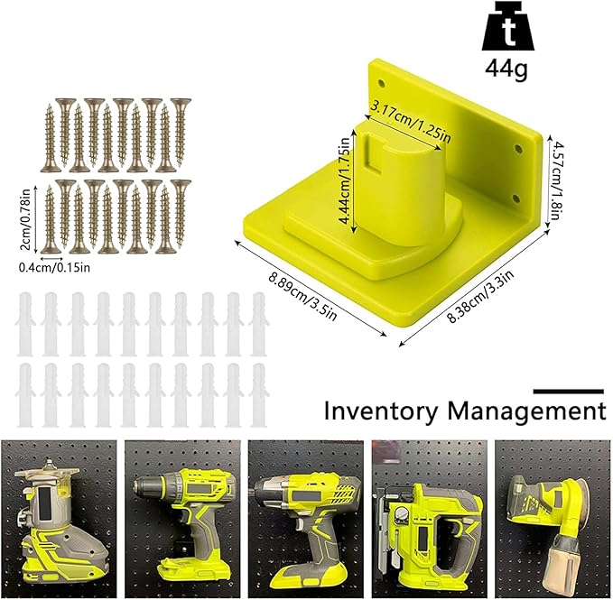 5Pcs Tool Mount Holder Plastic Electric Tool Battery Dock Compatible with 18V Battery Heavy Duty for Workshop Garage