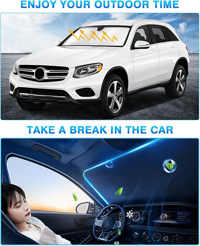 KUST Windshield Sun Shade for Audi A6 Accessories 2019-2024 2025 Window Shade Sun Visor Cover Foldable Blocks UV Rays Keep Your Car Cooler