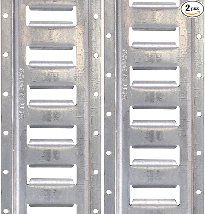 US Cargo Control E-Track, Made in USA, 12 Gauge Steel 5 FT Galvanized Rails (2-Pack) - Horizontal E-Track Rails for Trailers, Garages, Cargo Vans - 6,000 Pounds Break Strength Per Slot
