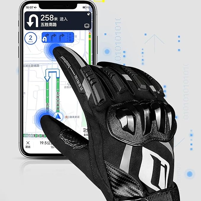 Motorcycle Gloves, Waterproof, Touch Screen, Men's Winter Gloves, ATV, UTV, Snowmobile, Skiing, Riding