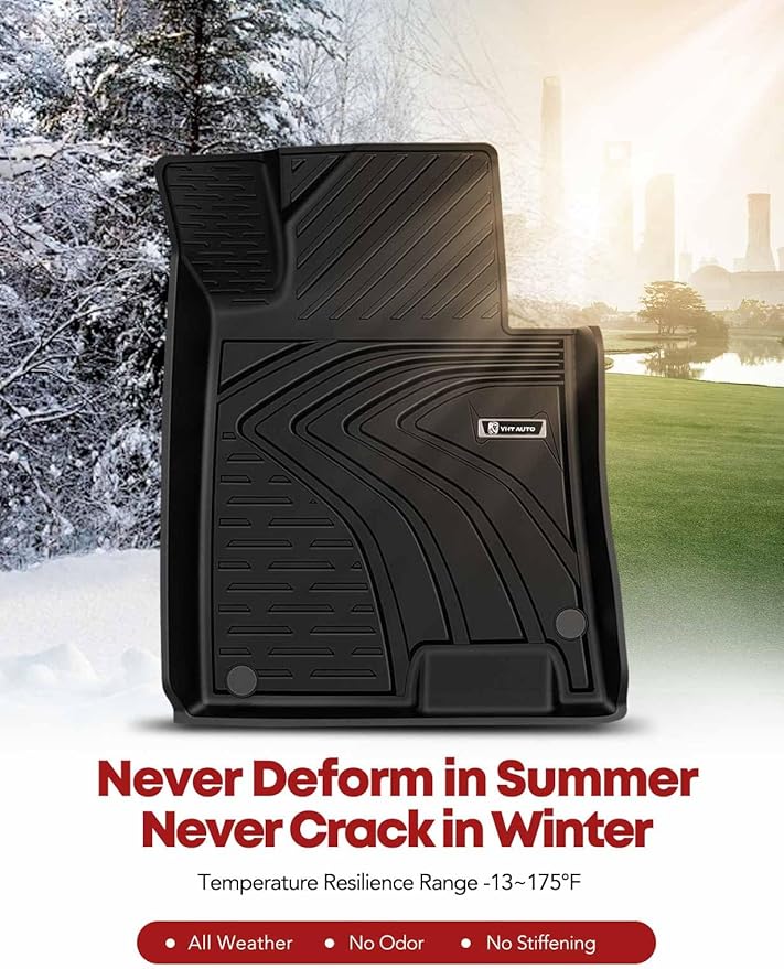YHTAUTO Floor Mats Fit 2020-2024 Hyundai Sonata & 2021-2025 Kia K5 FWD, TPE All Weather Car Mats Waterproof Anti-Slip Odorless Floor Liner, Interior Car Accessories Front & 2nd Row Liner 2.5MM