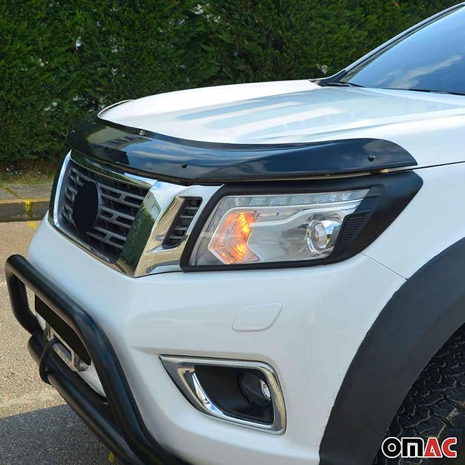 OMAC Front Bug Shield Hood Deflector for Nissan Navara D23 2014-2024 Acrylic Smoke