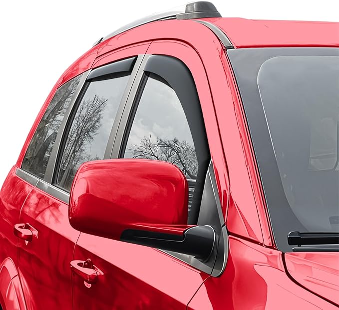 Voron Glass in-Channel Extra Durable Rain Guards for Dodge Journey 2009-2020, Window Deflectors, Vent Window Visors, 4 Pieces - 200480