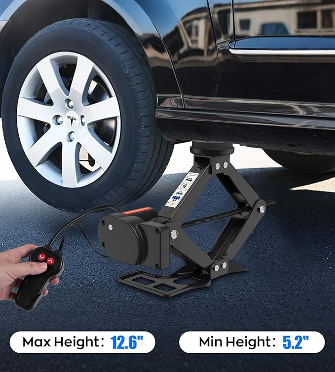 Electric Car Jack for Tesla Model Y Model 3/S/X, Portable 2 Ton 12V Electric Jack for Tesla Vehicles with Lug Wrench