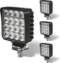 4.3" 12V LED Flood Lights 46W, 24 Volt Work Lights for Heavy Equipment Tractor Excavator Dump Truck 5300LM Waterproof, Vehicle Utility Flood UTV ATV, 4PCS