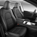 Tesla Model Y Seat Cover Full Set, Faux Leather Tesla Car Seat Cover, Perfect Suitable for Tesla Model Y 2020 2021 2022 2023 2024 2025 (Black)