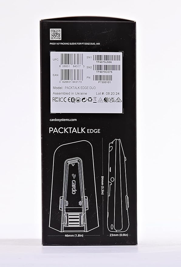 Cardo PACKTALK Edge Motorcycle Bluetooth Communication System Headset Intercom - Dual Pack