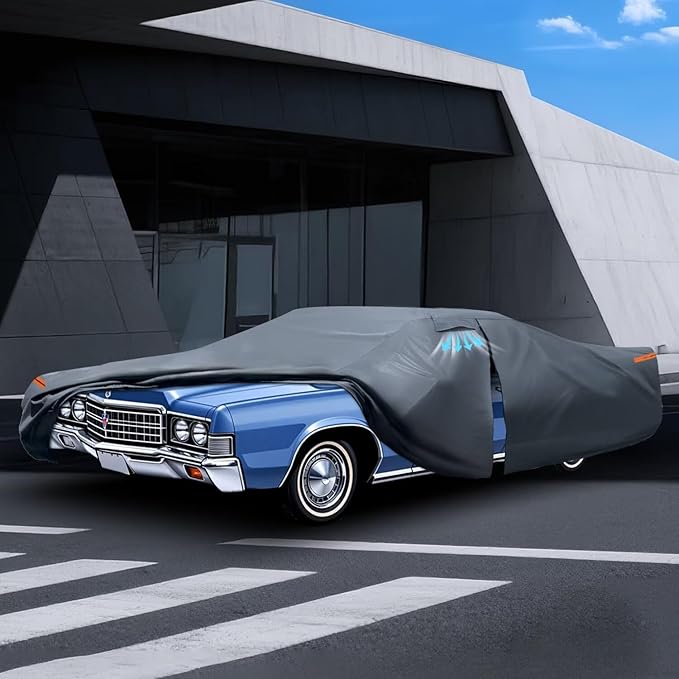 Car Cover Waterproof All Weather for Large Sedan,Outdoor Cover Fit for Ford Crown Victoria, Cadillac DTS, Grand Marquis, Lincoln Continental Town Car, Chevy Impala Caprice (209 to 218 inch)