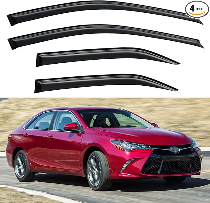 Window Visors Rain Guards Shield for 2012 2013 2014 Toyota Camry, Out-Channel Window Vent Wind Deflectors Visors Shades for 12 13 14 Camry