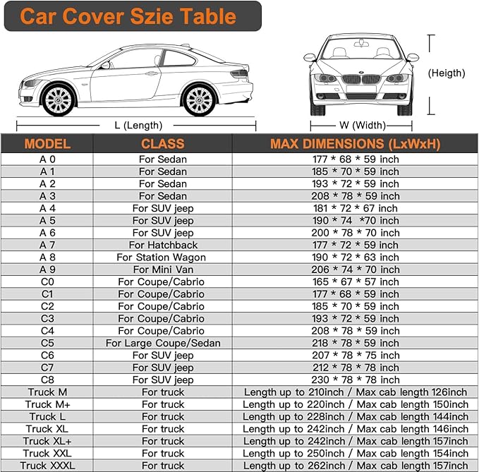 Kayme 6 Layers Car Cover Waterproof All Weather for Automobiles, Outdoor Full Cover Sun UV Snow Protection, Universal Fit for Ford Shelby, Chevy Camaro/Corvette, Lexus RC LC, Etc. (186-193 inch).