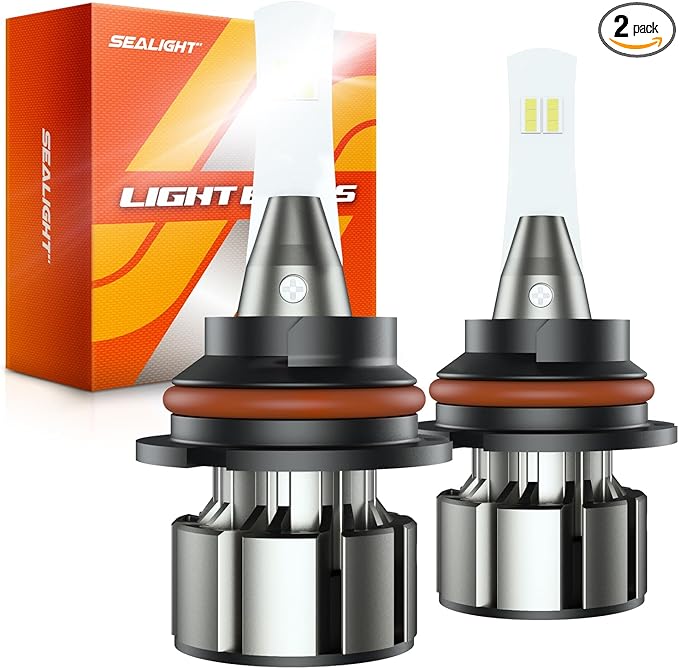 SEALIGHT 9004/HB1 Fog Bulbs, 36000LM 800% Super Brighter 9004 Bulb, 1:1 Size HB1 Driving Bulbs, 60000Hrs Lifespan, 6000K White, IP68, Plug and Play, Pack of 2