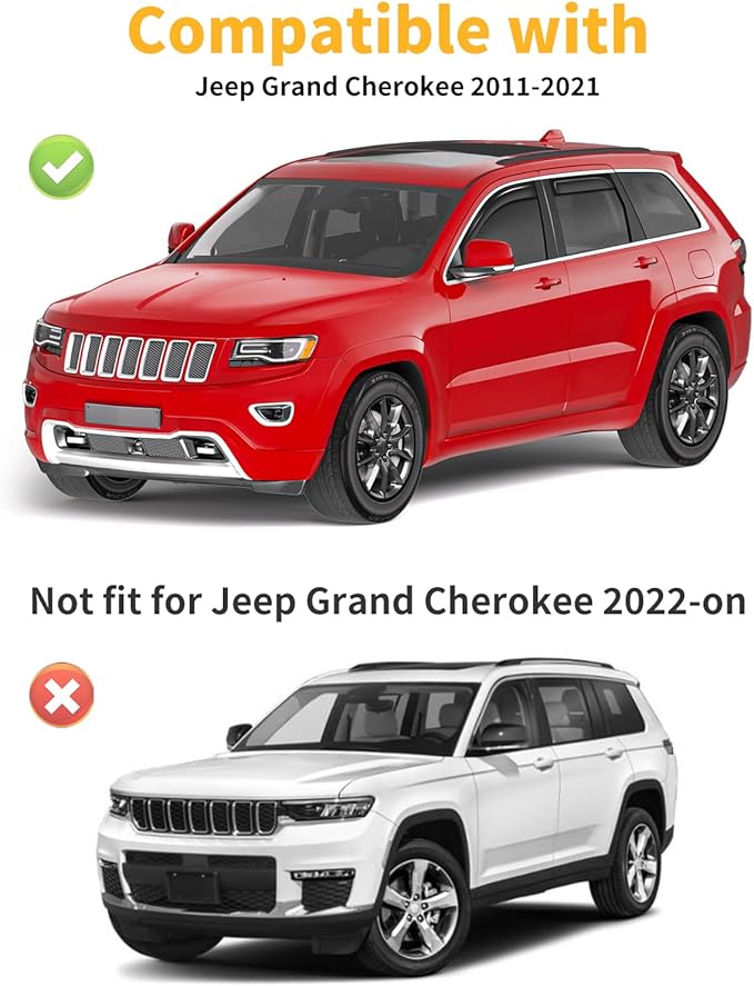 in-Channel Window Rain Guards Fit for Jeep Grand Cherokee(Limited) 2011-2021 Extra Durable Window Visors Window Deflectors Vent Visors Vent Shades Car Accessories-4 pcs 2-Q18