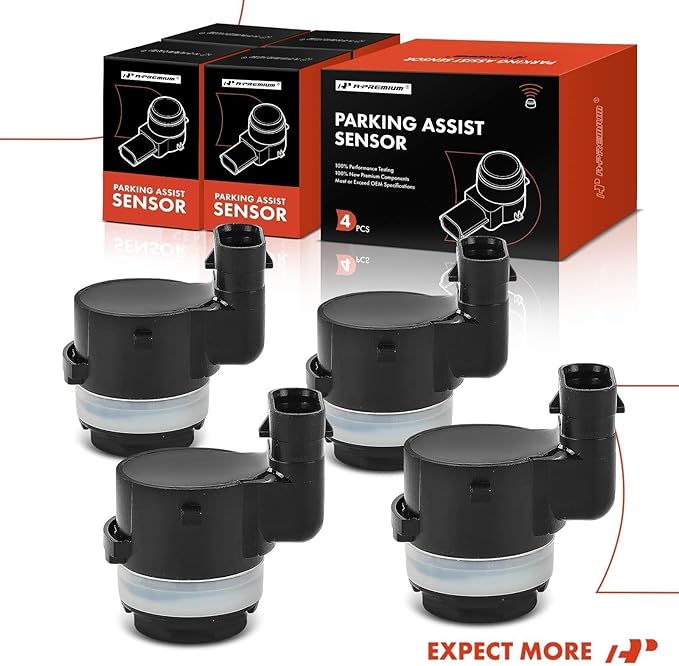 A-Premium 4-PC Reverse Backup Parking Assist Sensor Compatible with Select Ram, Jeep & Dodge Models - 1500/2500/3500 2019-2023, Wrangler 2018-2023, Gladiator 2020-2023, Durango 2023